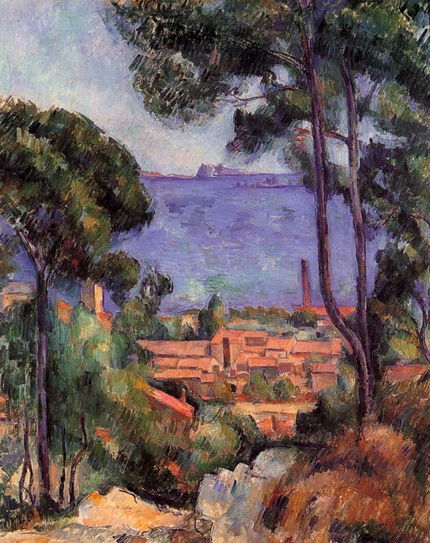 View through the Trees - Paul Cezanne Painting